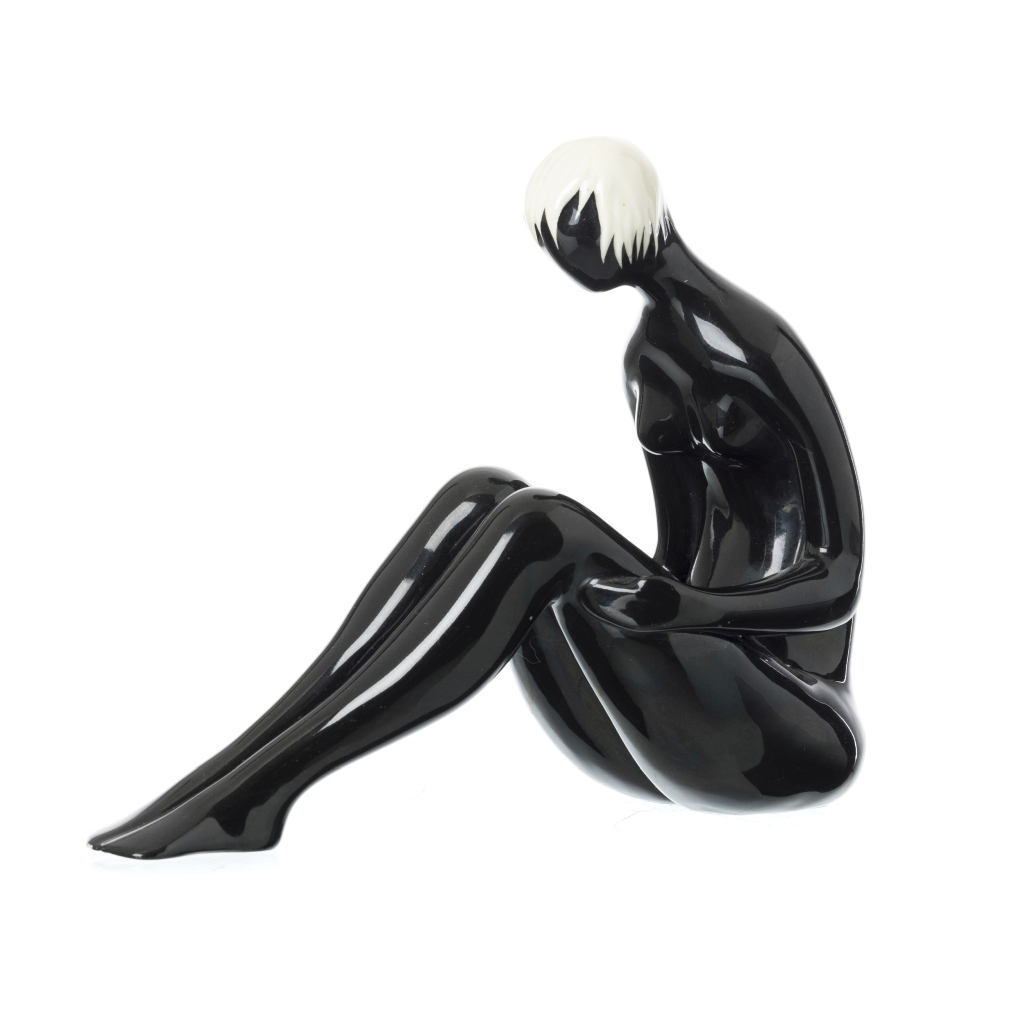 Artwork by António Pedro, Nú feminino sentado, Made of Cerâmica de Viana do Castelo