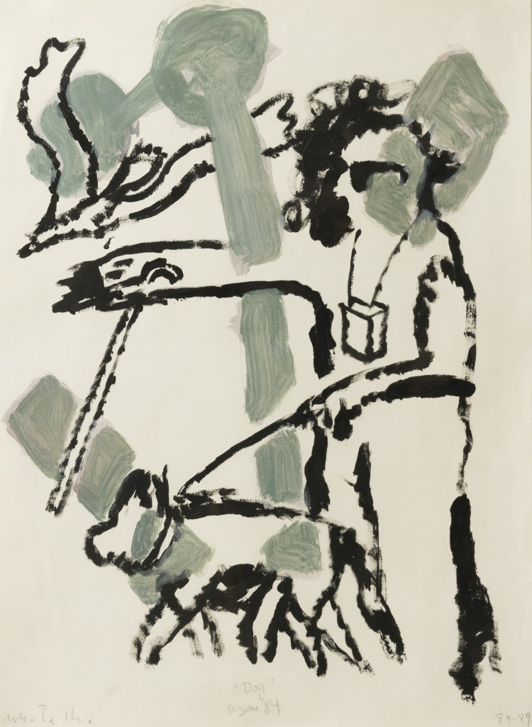 Artwork by Manuel Botelho, Dog, Made of mixed media on paper