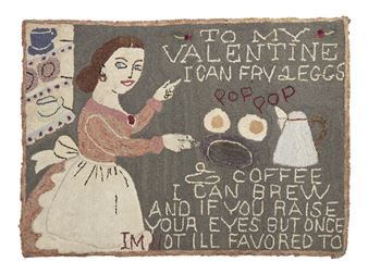 A Pictorial Hooked Rug - James & Mercedes Hutchinson