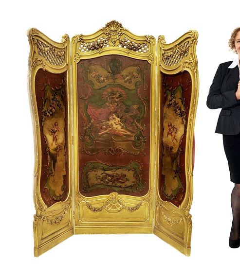 C. Louis | French 19th C. Louis XV 3 Panel Screen (Circa 1850) | MutualArt