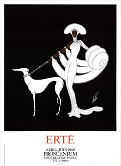 Erte 【Ebony and White】vintageitem 1980年代 Erté | Ebony and White that depicts a Black female dressed in an