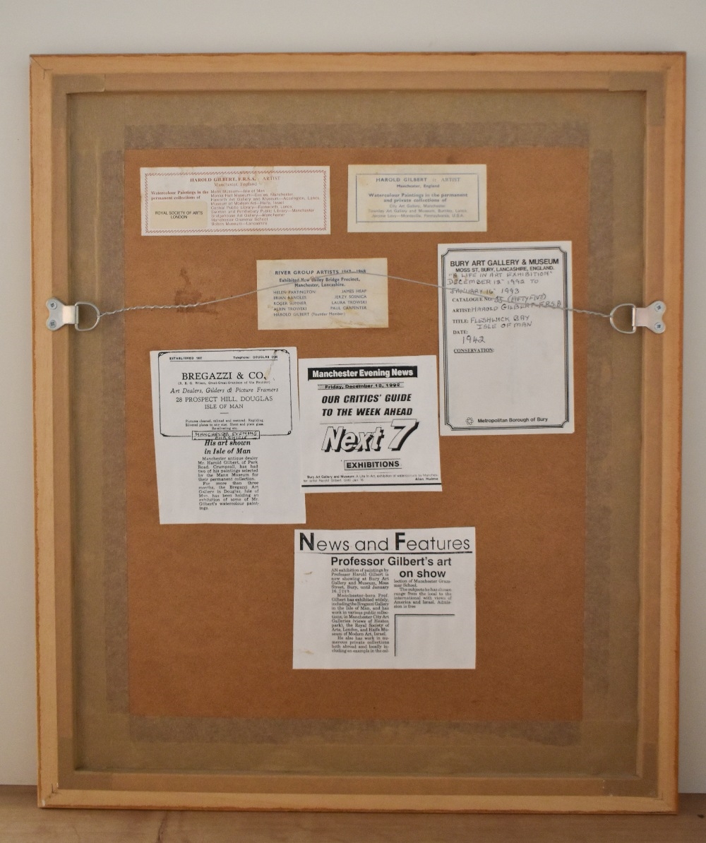 Artwork by Harold Gilbert, Harold Gilbert F.R.S.A (20th Century, British), watercolour, 'Fleshwick Bay, Isle of Man', signed to, Made of watercolour