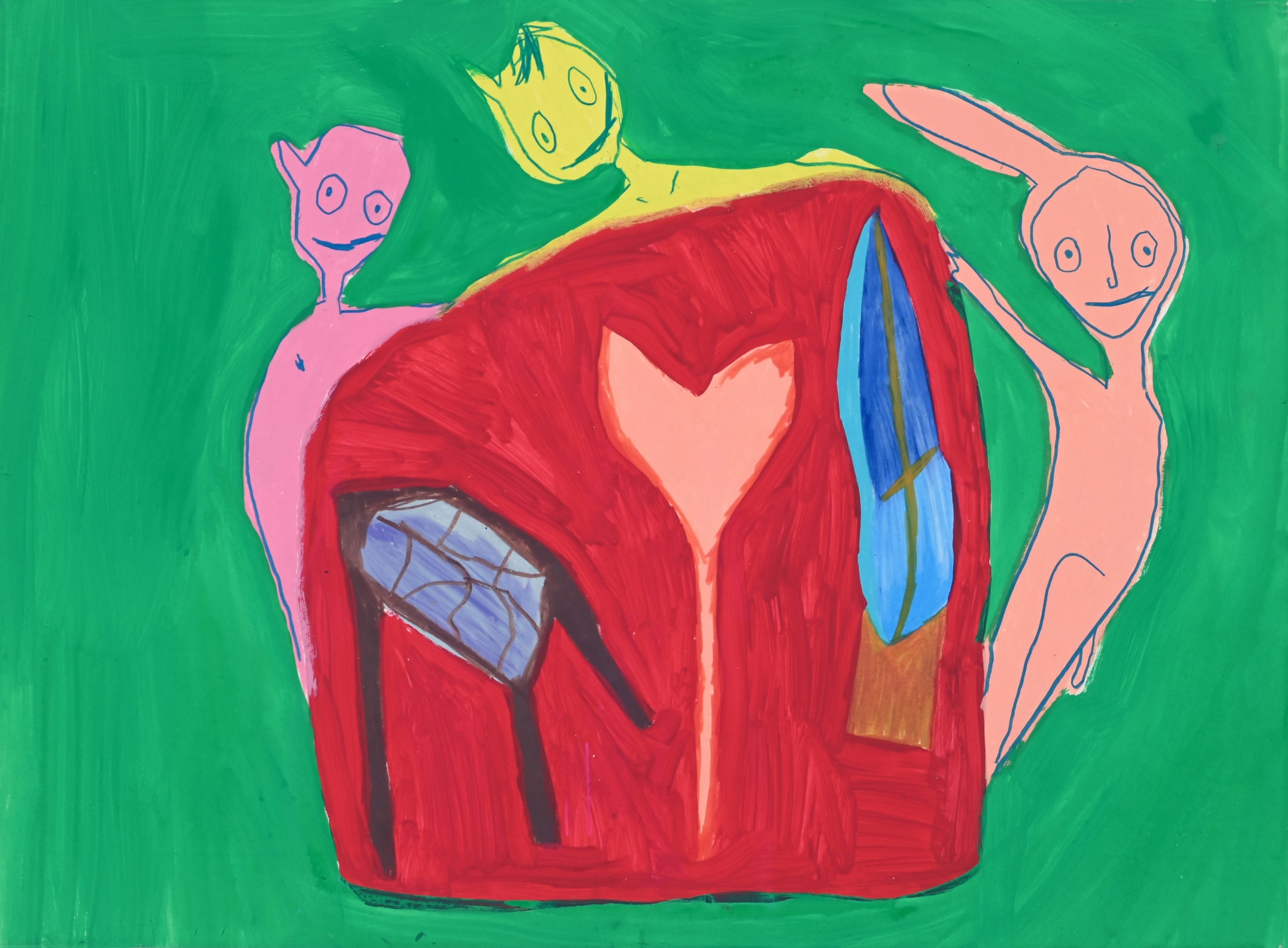 Artwork by Klaudia Schifferle, 3 Gesellen, Made of Gouache on paper