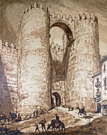 The San Vincente Gate in Avila by André Maire, 1928