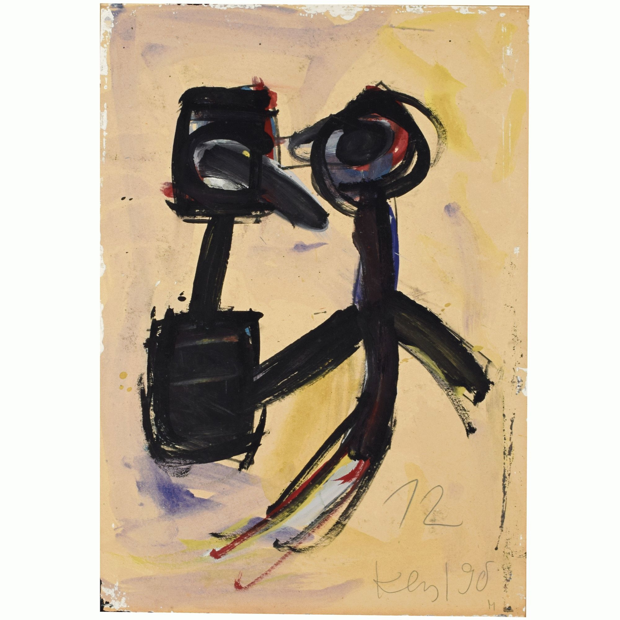 Artwork by Klaus Hähner-Springmühl, OHNE TITEL (1990), Made of Mischtechnik auf festem Karton