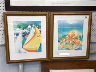 Helen Willshire パステル画 鳥 1993年 HELEN FRANKENTHALER RARE 1993 LITHOGRAPH PRINT FRAMED EXH