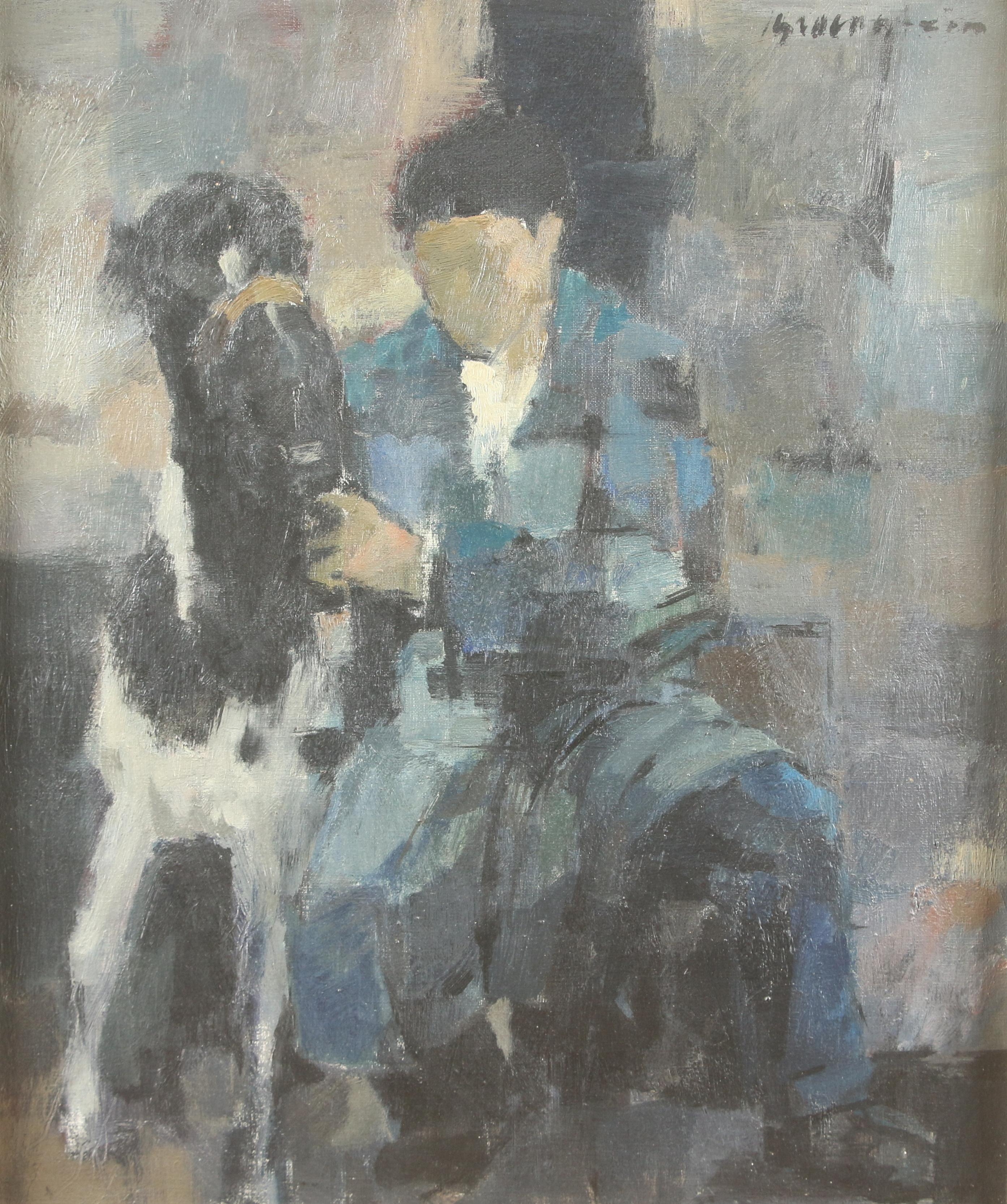 Artwork by Johannes Maria Groenestein, Figuur met pony, Made of doek