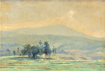 Landschap Indonesië met rijstvelden - Leonardus Joseph Eland