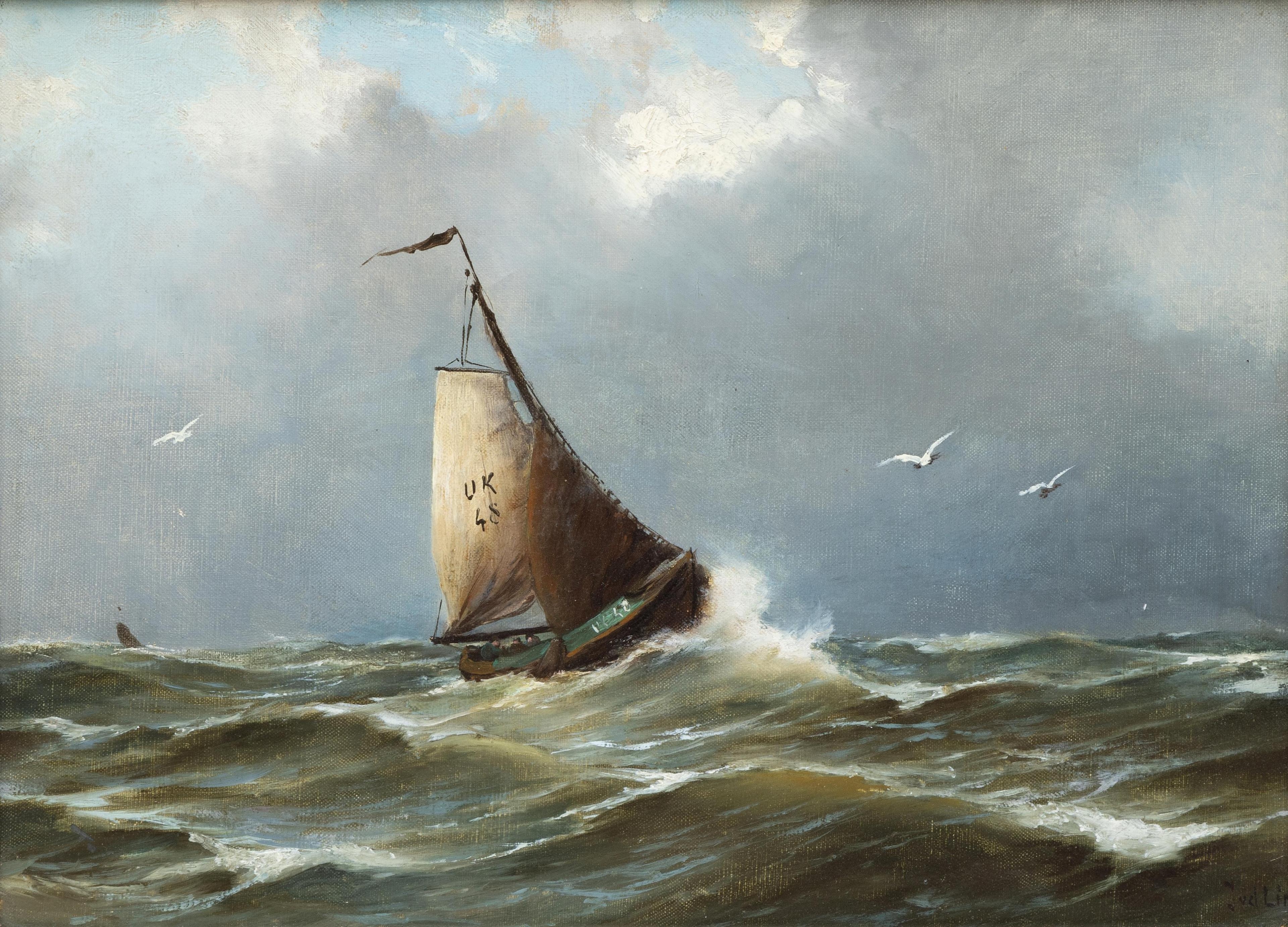 Jan Linden | Botter UK 48 op zee | MutualArt