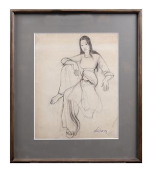 The Maiden by Kim Dong (1922-2009), 41.5 x - Kim Dông