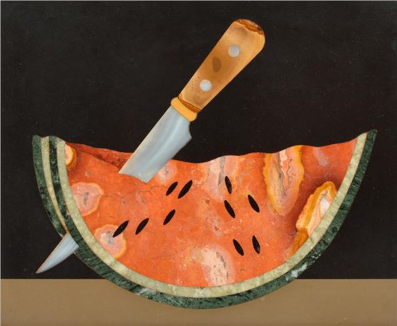 G. Ugolini | G. Ugolini Framed Natural Stone Mosaic Watermelon