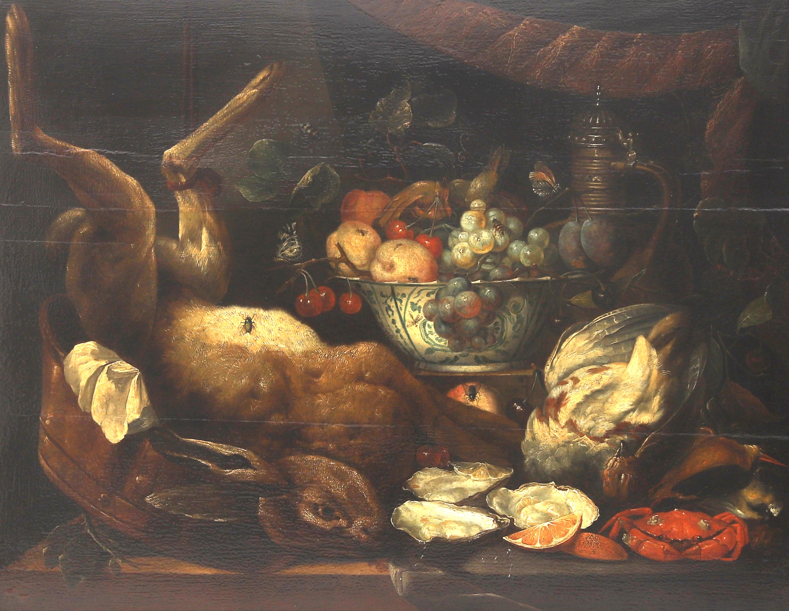 Artwork by Pieter Boel, Stilleven met haas, Made of oil on panel