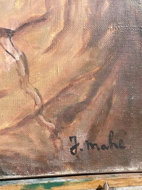 Artwork by J. Mahe, Breakfast with the grandparents, Made of Oil on canvas