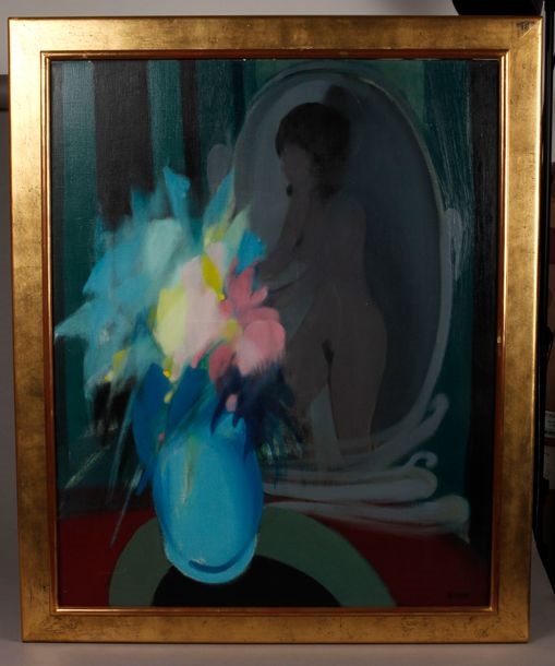 Artwork by Alfred Defossez, Woman at her toilette Oil on canvas, Made of Oil on canvas