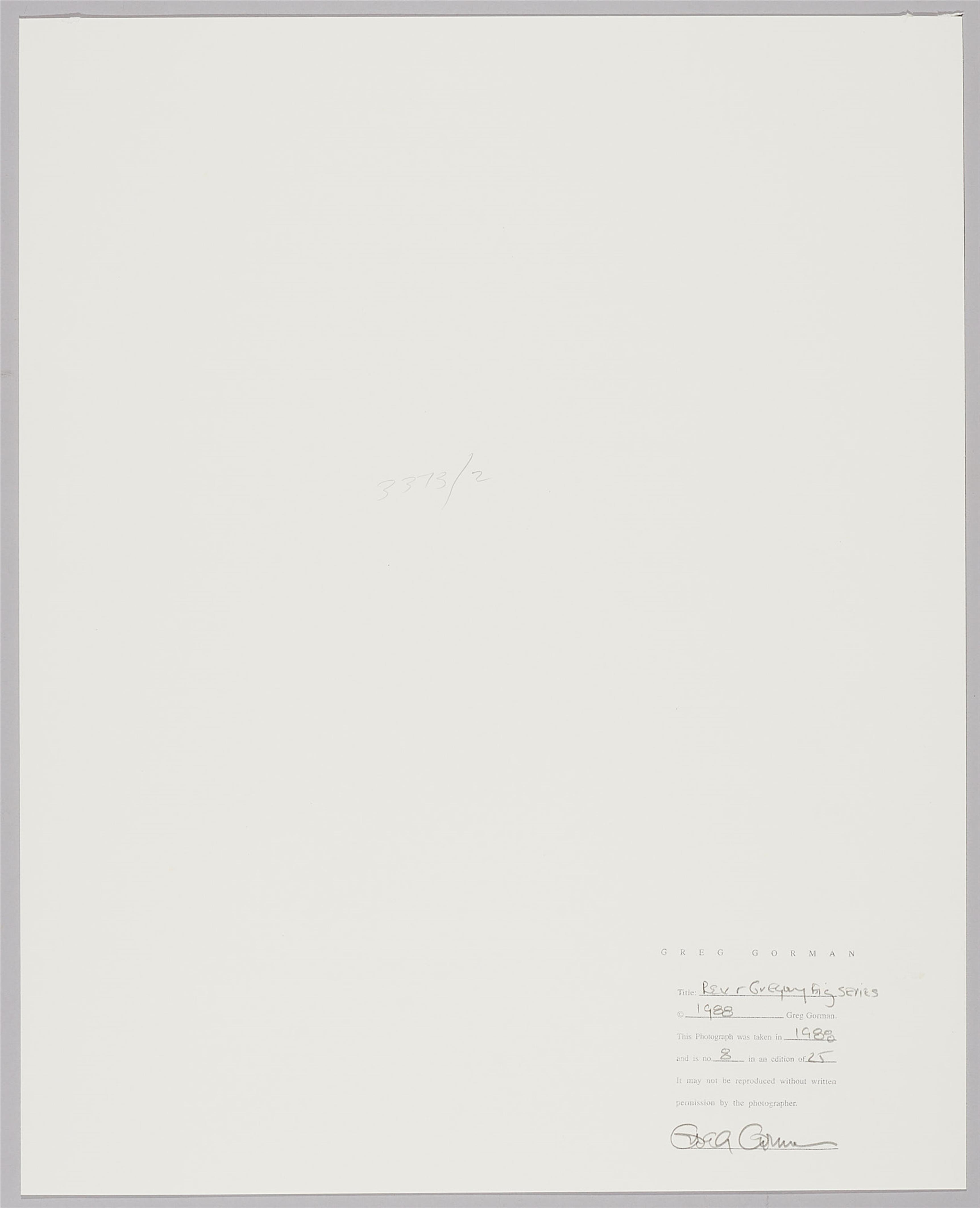 Artwork by Greg Gorman, Rex & Gregory (Big Series, Made of Toned gelatin silver print