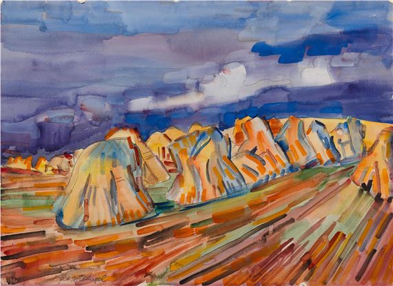 Ernte Puppen in Arrode by Peter August Böckstiegel, 1930