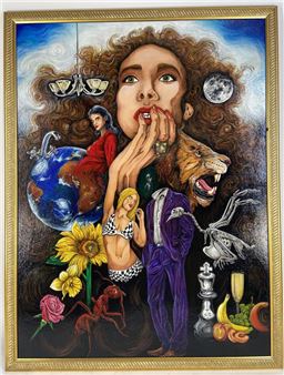 TERNOIS Claude (XXe - XXIe s) : C'est la vibrante clarté à notre horizon noir Huile sur isorel monogrammée - Claude Ternois