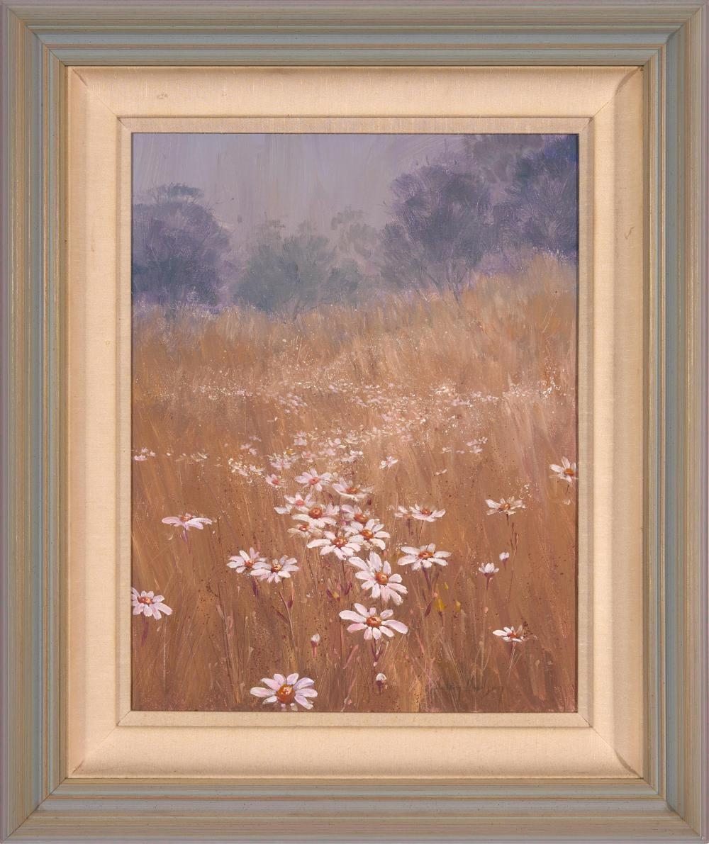 Artwork by Helen Hudson, Daisies in the Mist, Made of acrylic on canvas on board