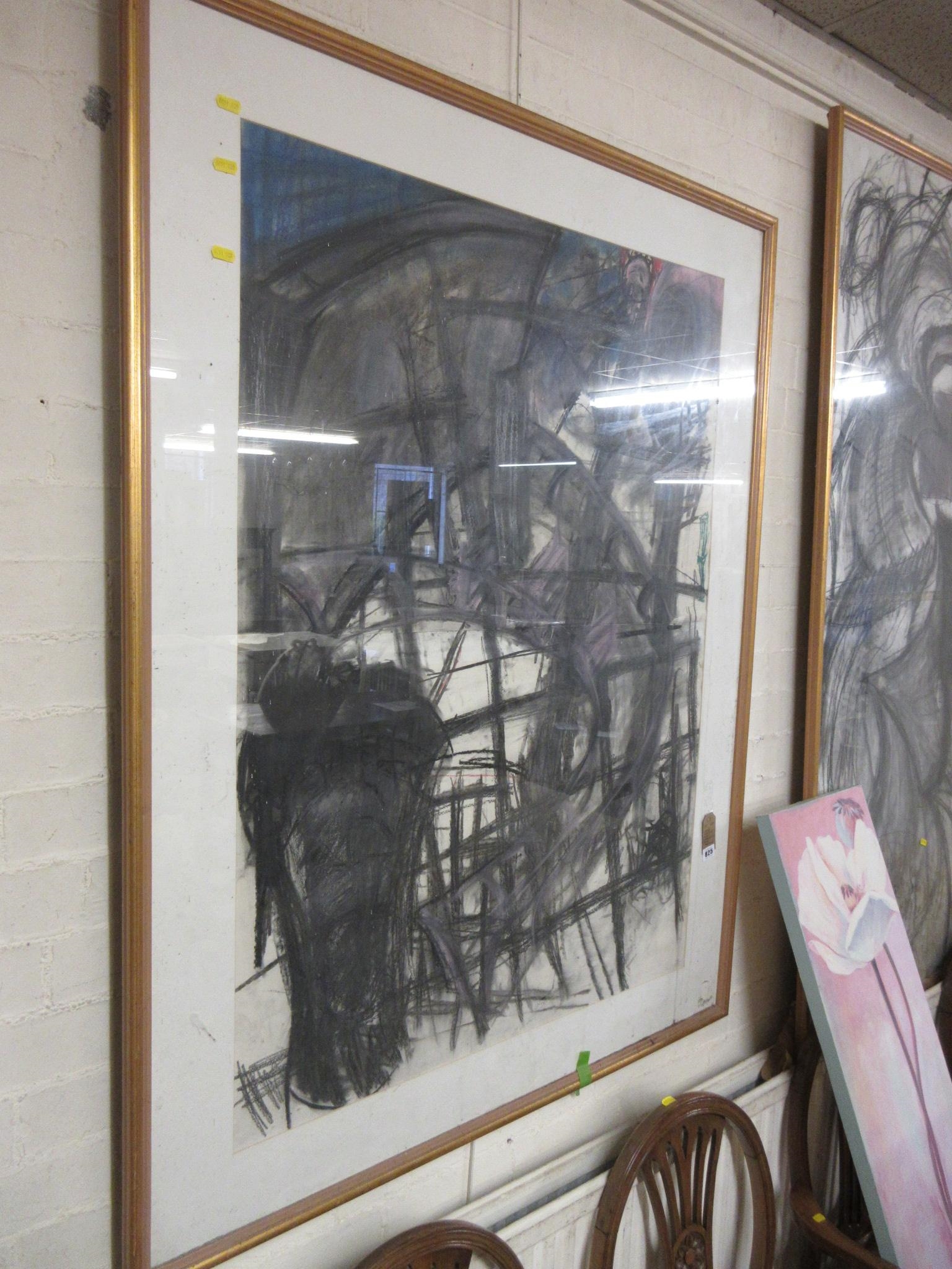 Artwork by Will Moss, LARGE WILLIAM MOSS CHARCOAL AND PASTEL ABSTRACT, Made of CHARCOAL AND PASTEL