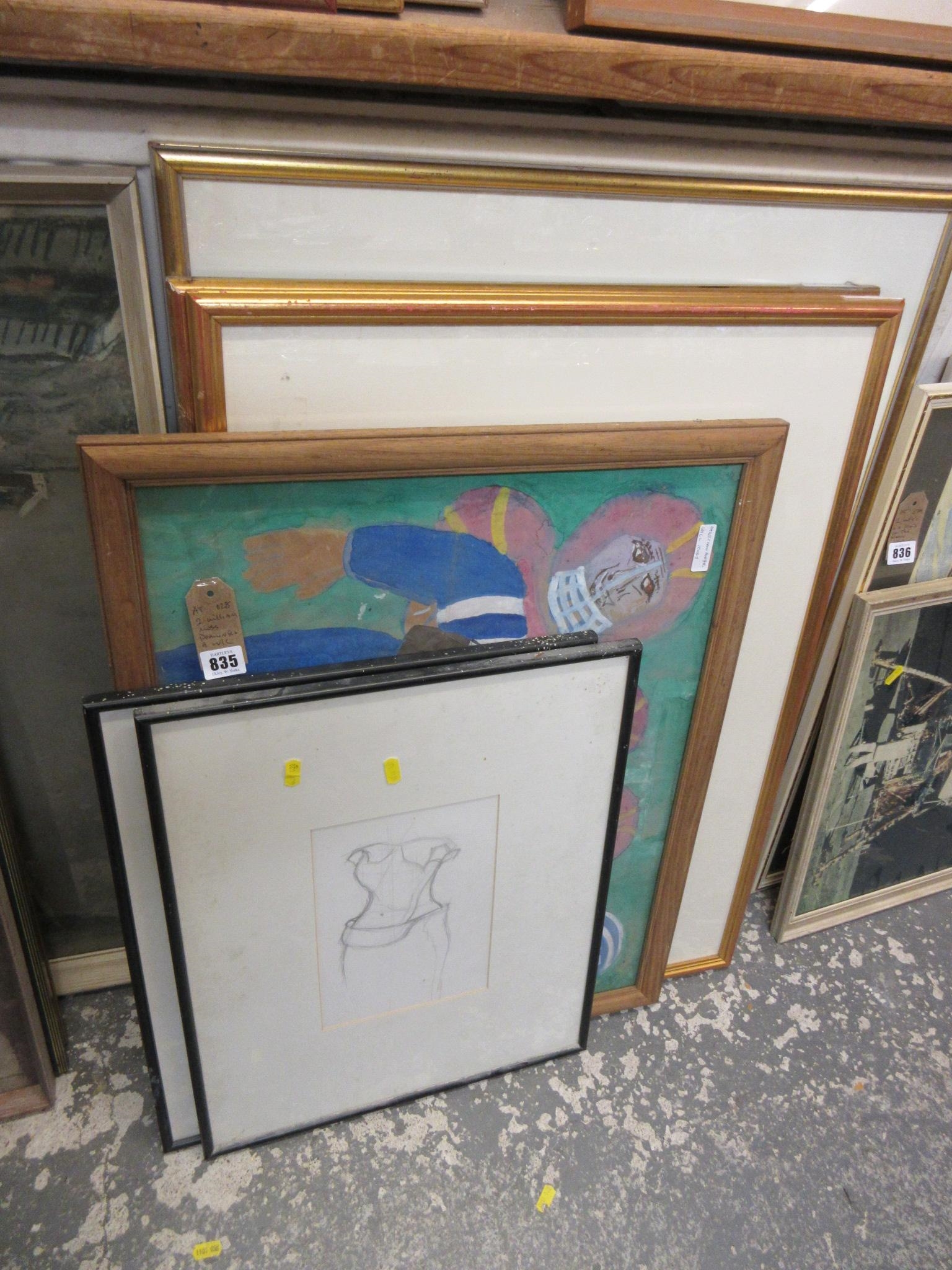 Artwork by Will Moss, TWO WILLIAM MOSS DRAWINGS AND A WATERCOLOUR, Made of WATERCOLOUR