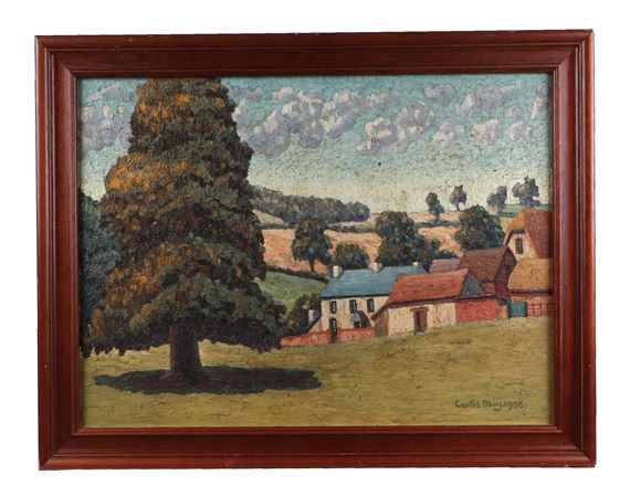 Wiltshire Farm 1956 - signed and dated lower right - Frederick Newton Curtis Moy