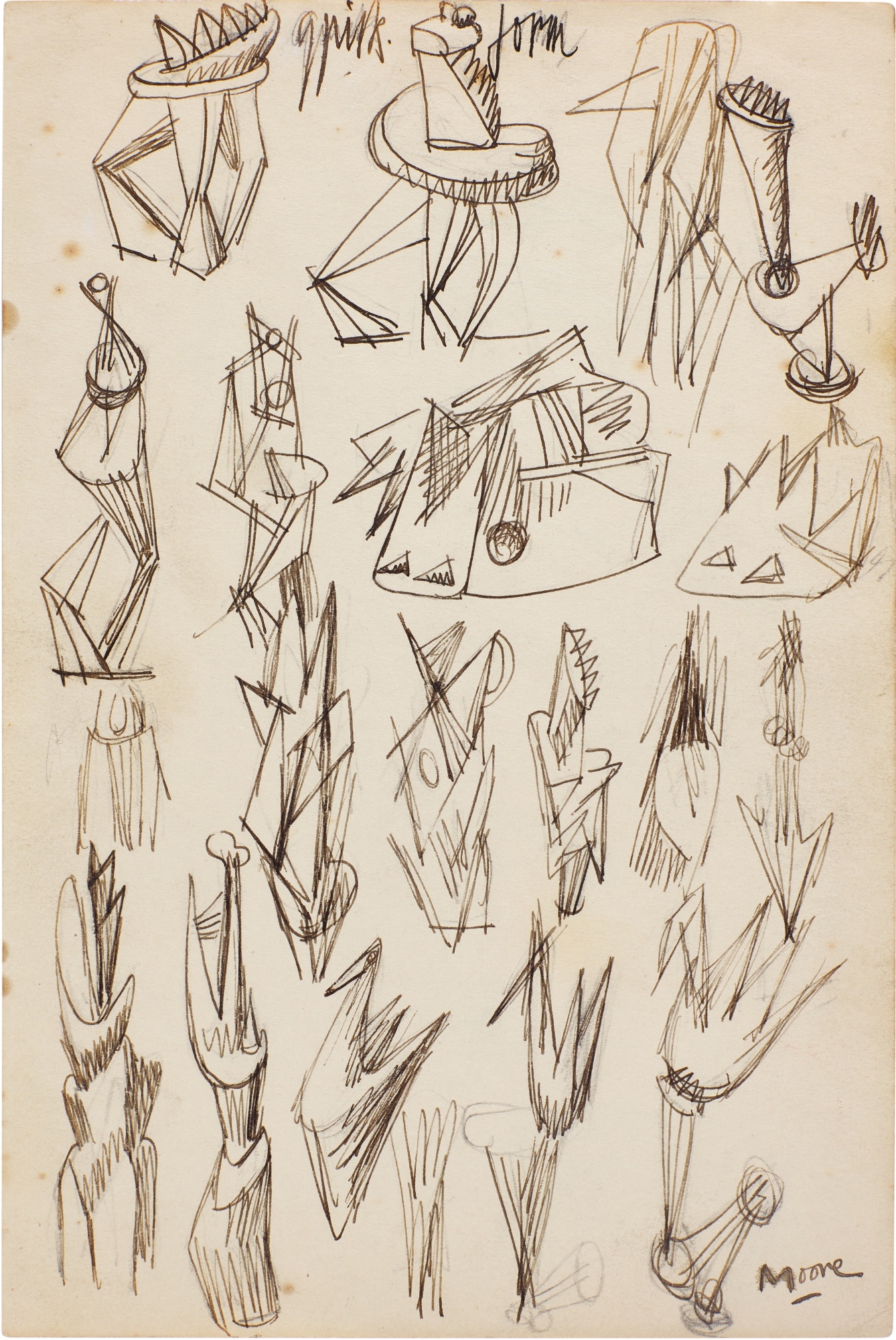 Henry Moore | Studies for Spiky Form (1934 - 1935) | MutualArt