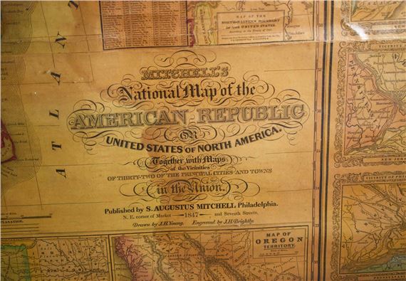 A. Mitchell | 1847 MITCHELL’S NATIONAL MAP OF THE AMERICAN REPUBLIC ...