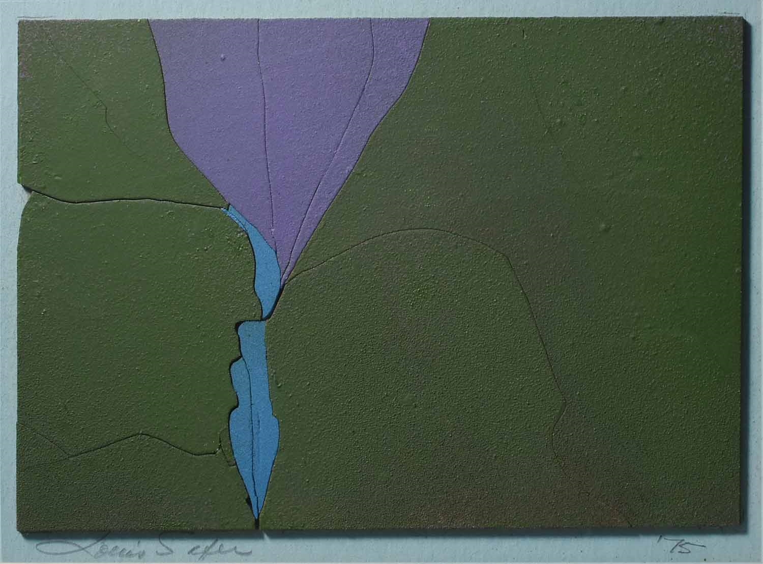 Artwork by Louis Safer, Louis Safer (American, 1913 - 2002), Acrylic, Made of Acrylic on pieced terracotta mount