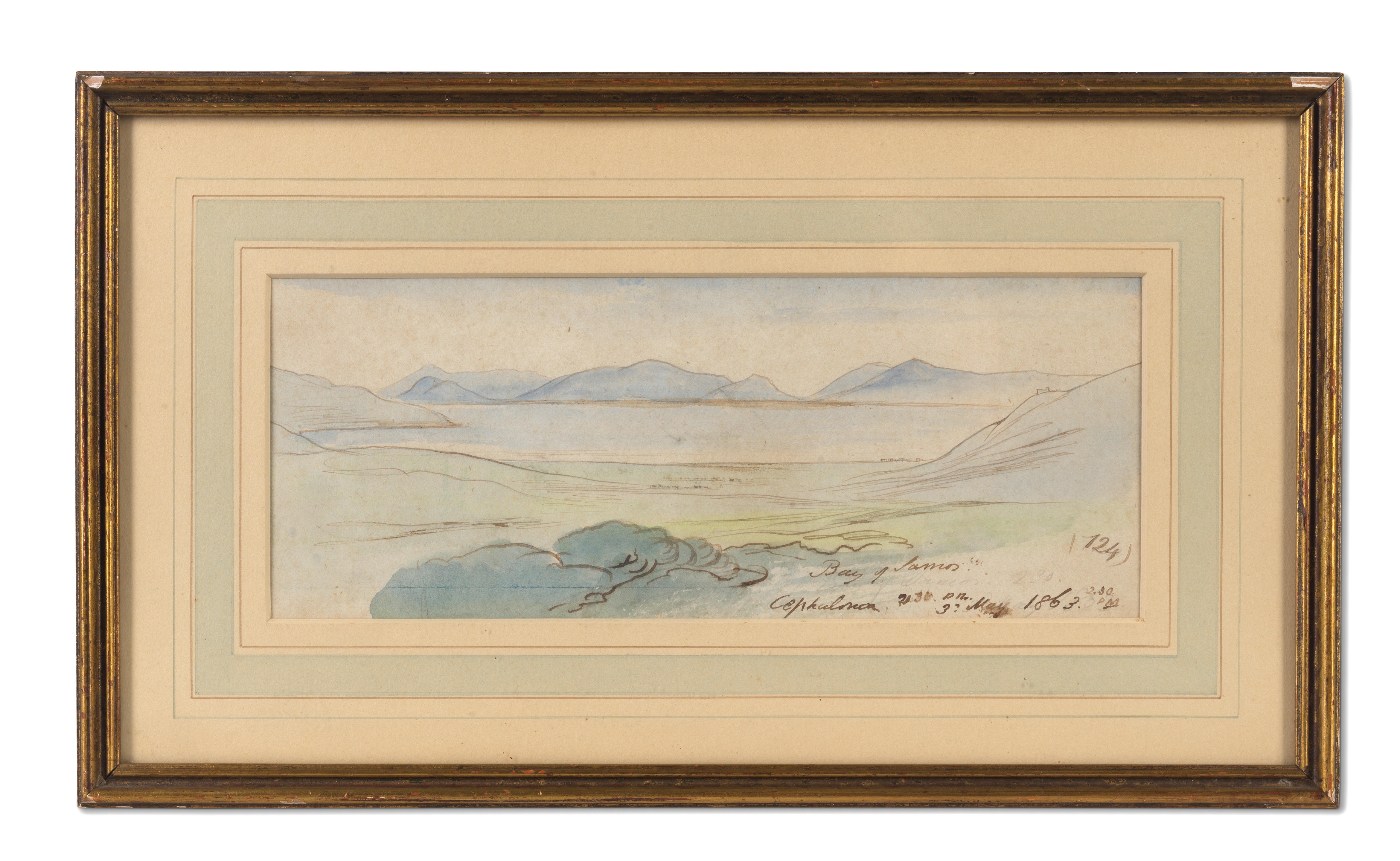 Edward Lear | Bay of Samos, Cephalonia (1863) | MutualArt