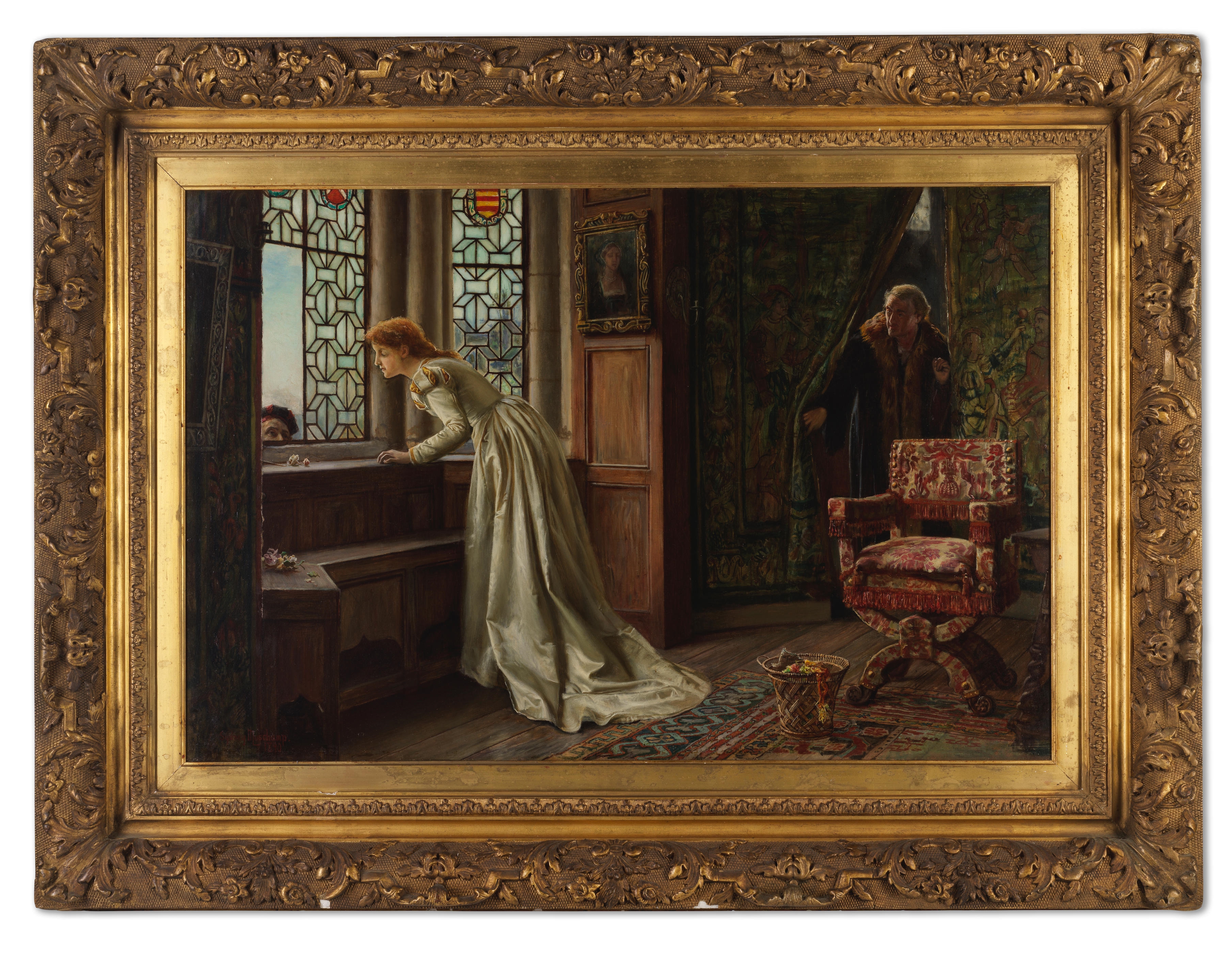 Francis Sydney Muschamp | The interrupted conversation (1890) | MutualArt
