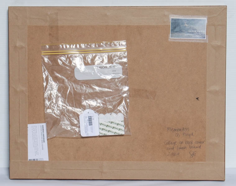 Artwork by Sarah Earle, Mementos of Boyd, Made of mixed media collage