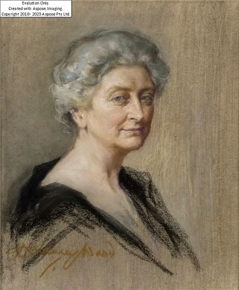 Portrait of Miss Alice Williams, bust-length, wearing a black dress;  - Charlotte Blakeney Ward