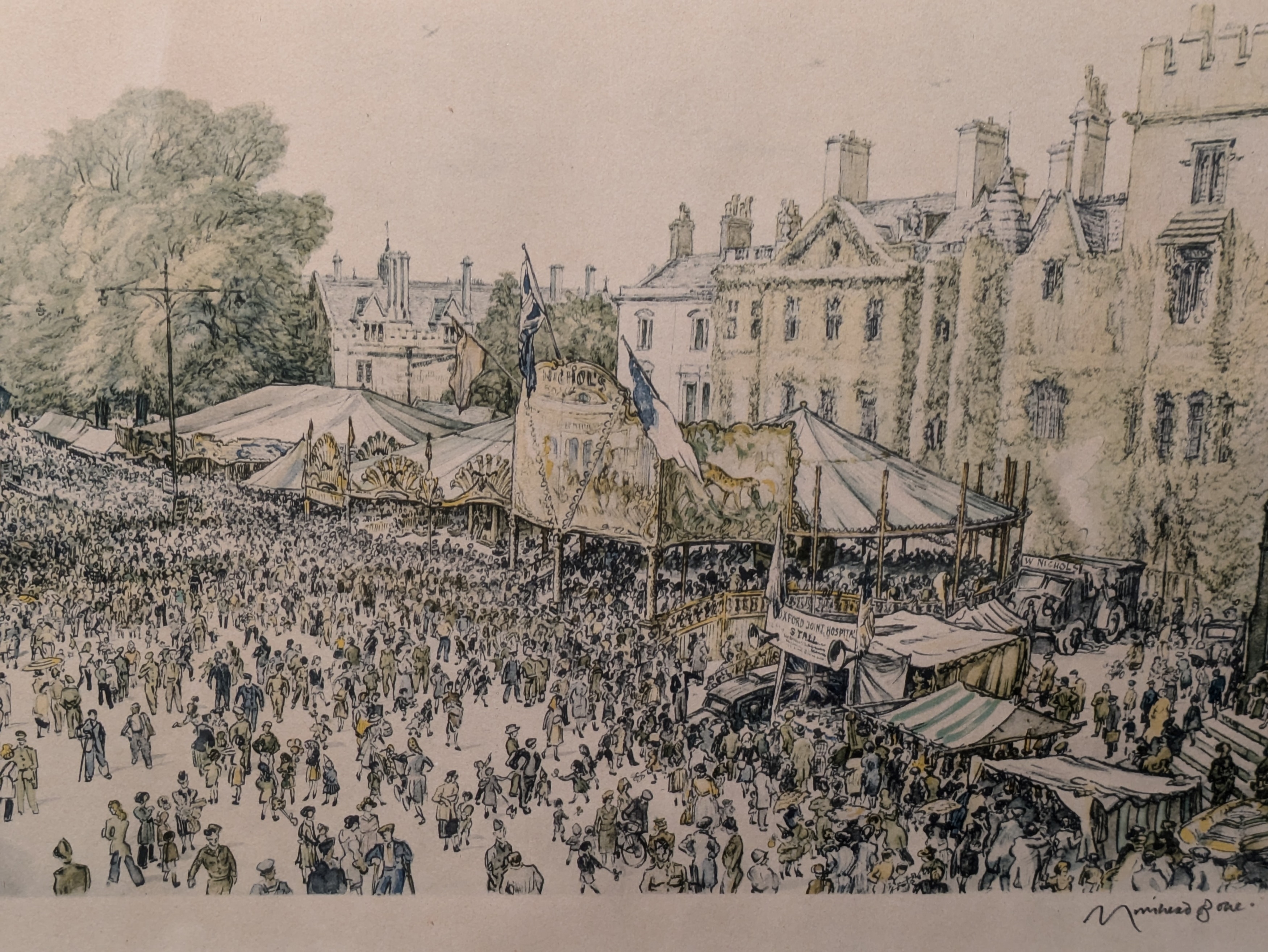 David Muirhead | St Gile's Fair, Oxford - 1945 | MutualArt