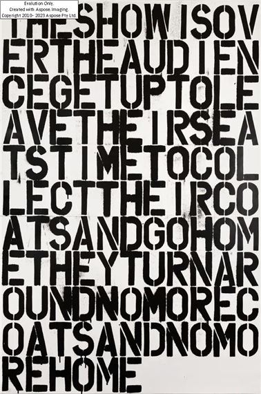 Untitled (The Show is Over) by Felix González-Torres, Christopher Wool, 1993
