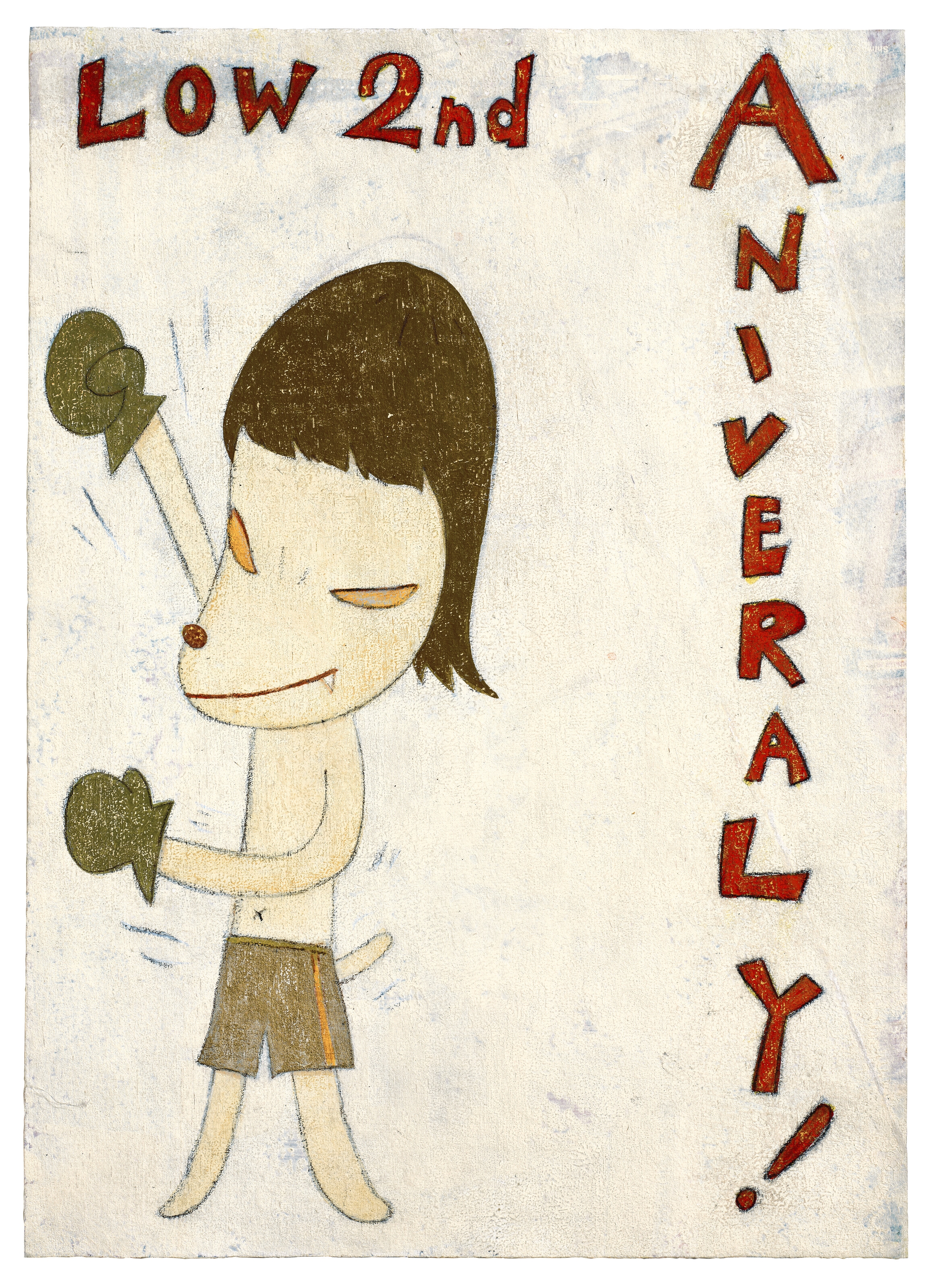 Artwork by Yoshitomo Nara, Untitled, Made of acrylic and colored pencil on paper