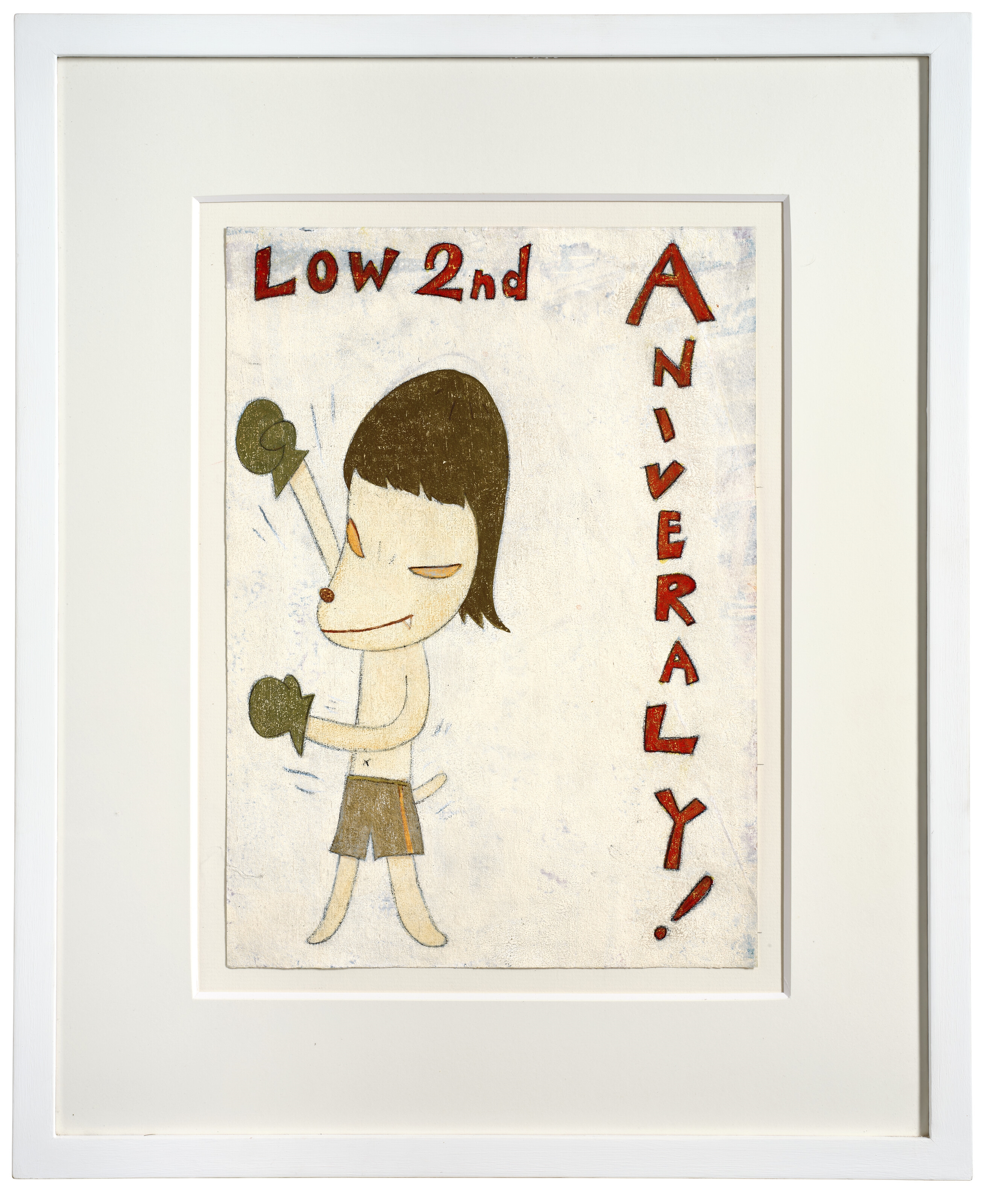 Artwork by Yoshitomo Nara, Untitled, Made of acrylic and colored pencil on paper