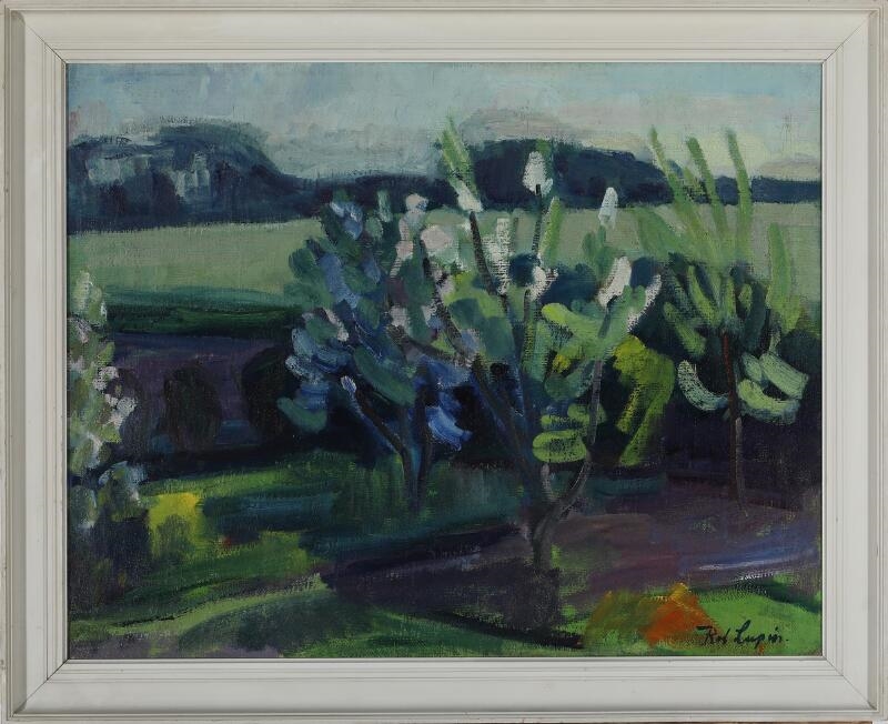 Artwork by Robert Leepin, Landscape with trees, Made of Oil on canvas