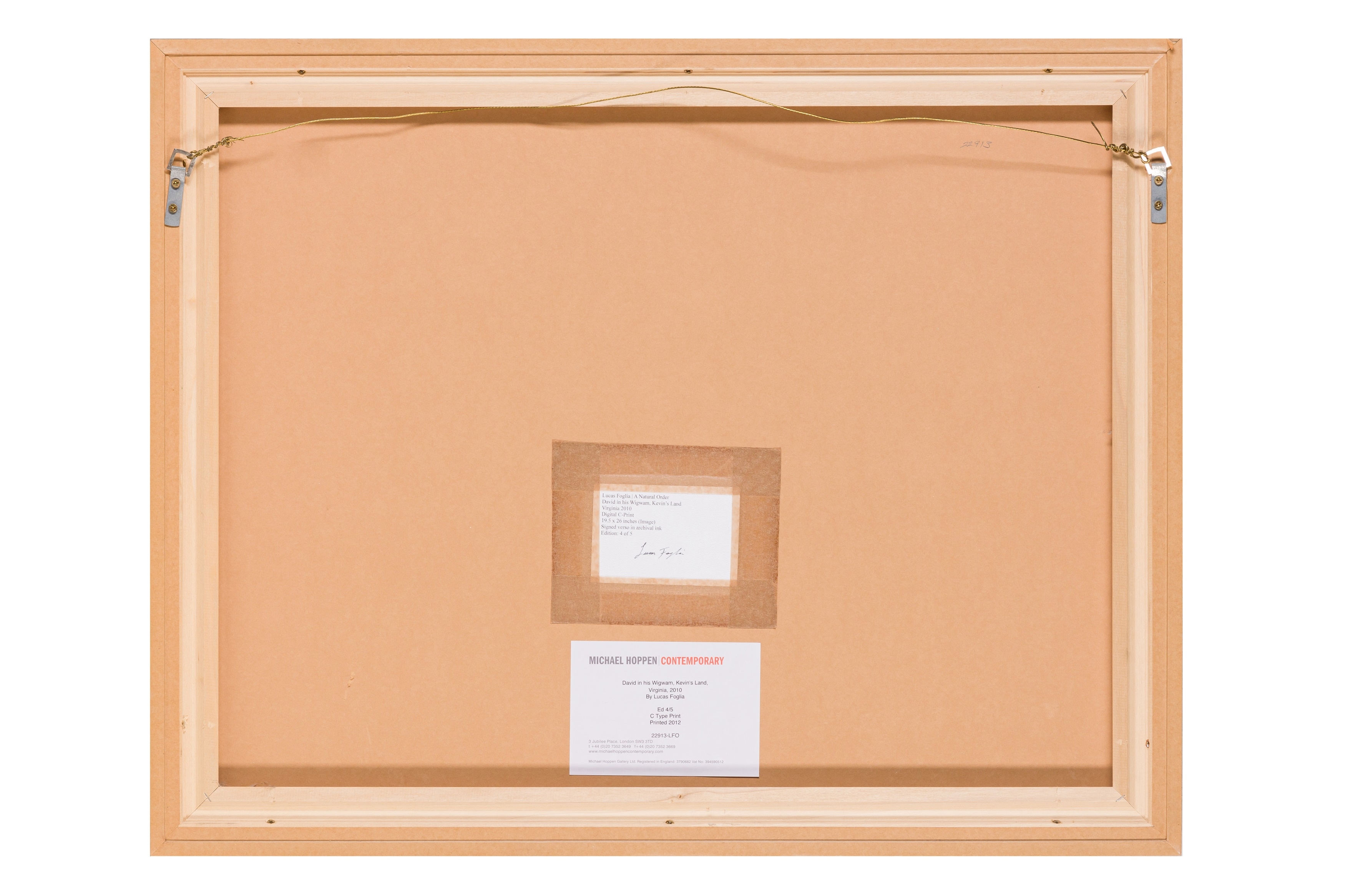 Artwork by Lucas Foglia, DAVID IN HIS WIGWAM, Made of digital C-print