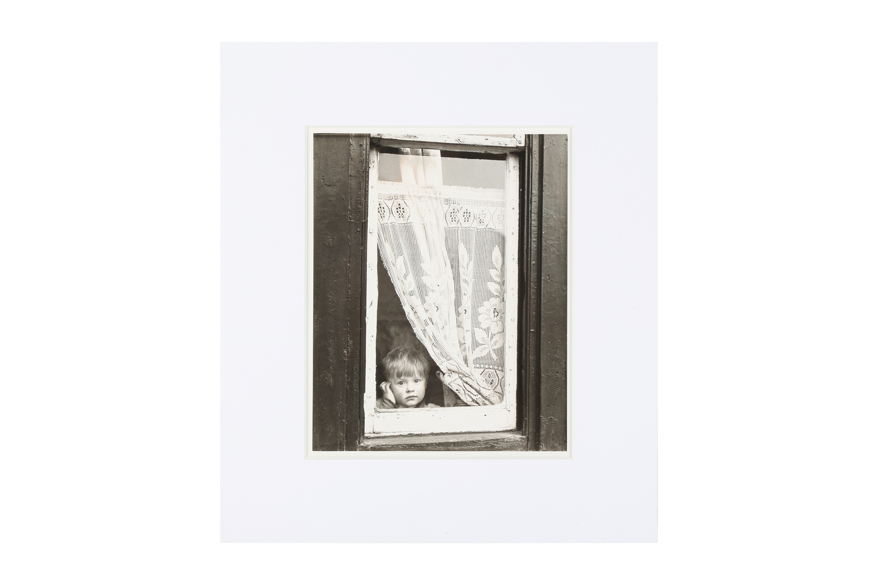 Artwork by Shirley Baker, CHILD AT A WINDOW IN SALFORD, Made of silver gelatin print