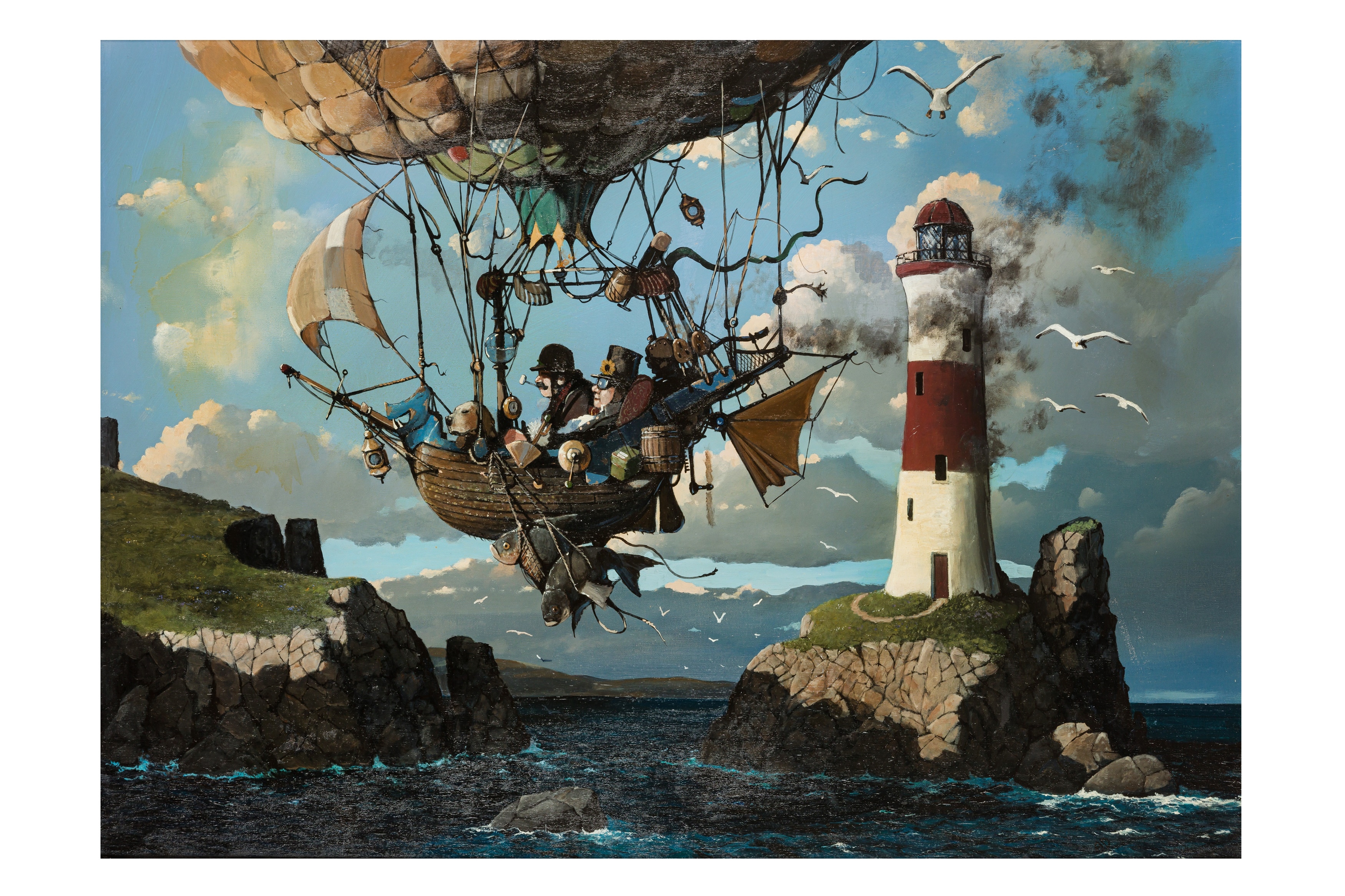 Artwork by Andrew Dillon, Fishing, Made of oil on canvas