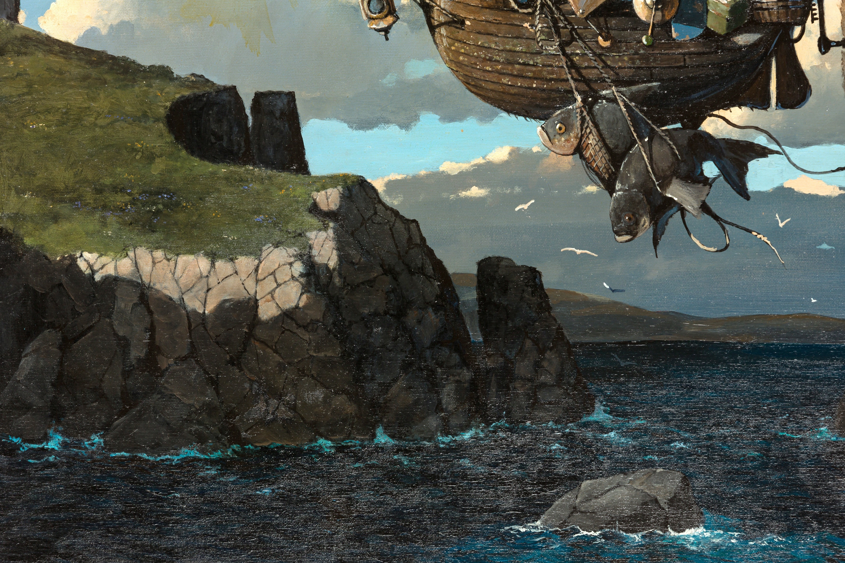 Artwork by Andrew Dillon, Fishing, Made of oil on canvas