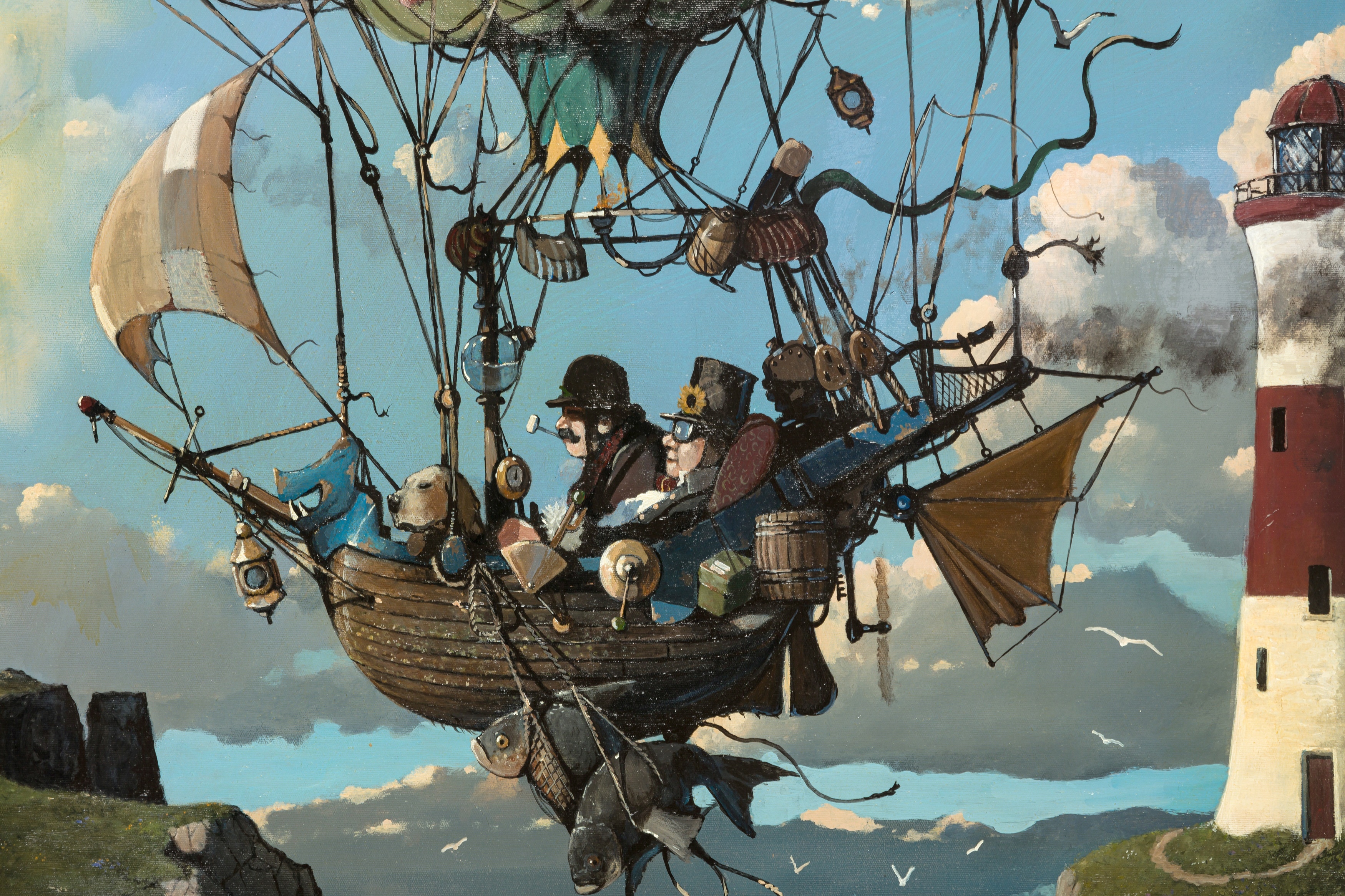 Artwork by Andrew Dillon, Fishing, Made of oil on canvas