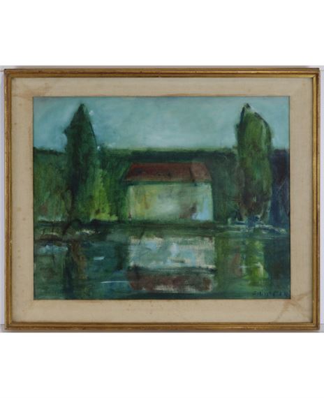 Paesaggio lacustre con casa by Gilberto Filibeck