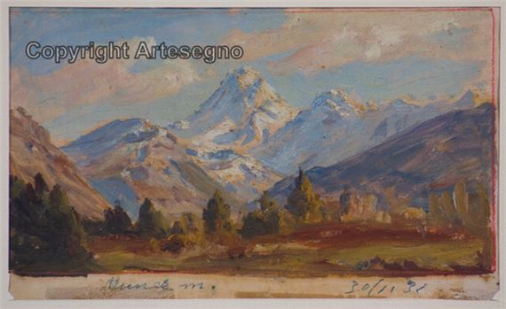 Montagne e alberi by Giuseppe Muner, 1931