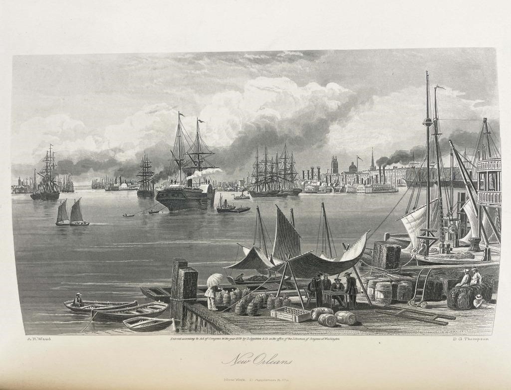 Artwork by William Cullen Bryant, 2 VOLUMES "PICTURESQUE AMERICA" PUBLISHED , 1872, Made of STEEL & WOOD