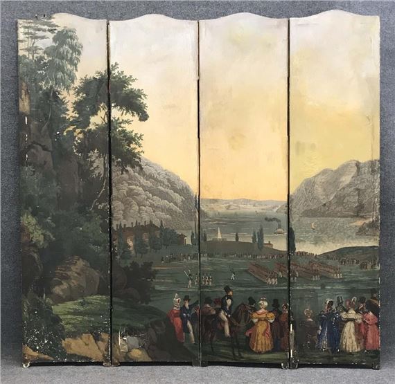 FEDERAL ZUBER ET CIE "WEST POINT"WALLPAPER SCREEN by Zuber et Cie