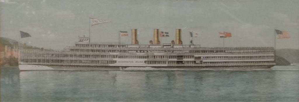 Artwork by Washington Irving, LITHOGRAPH OF WASHINGTON IRVING HUDSON DAYLINE, Made of LITHOGRAPH