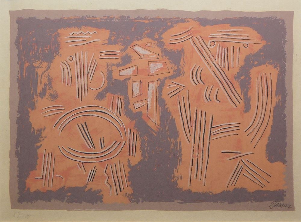 Artwork by Willi Baumeister, Mykene, Made of color screenprint