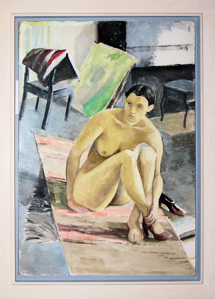 Artwork by Rudolf Riege, Frauenakt, Made of oil/panel