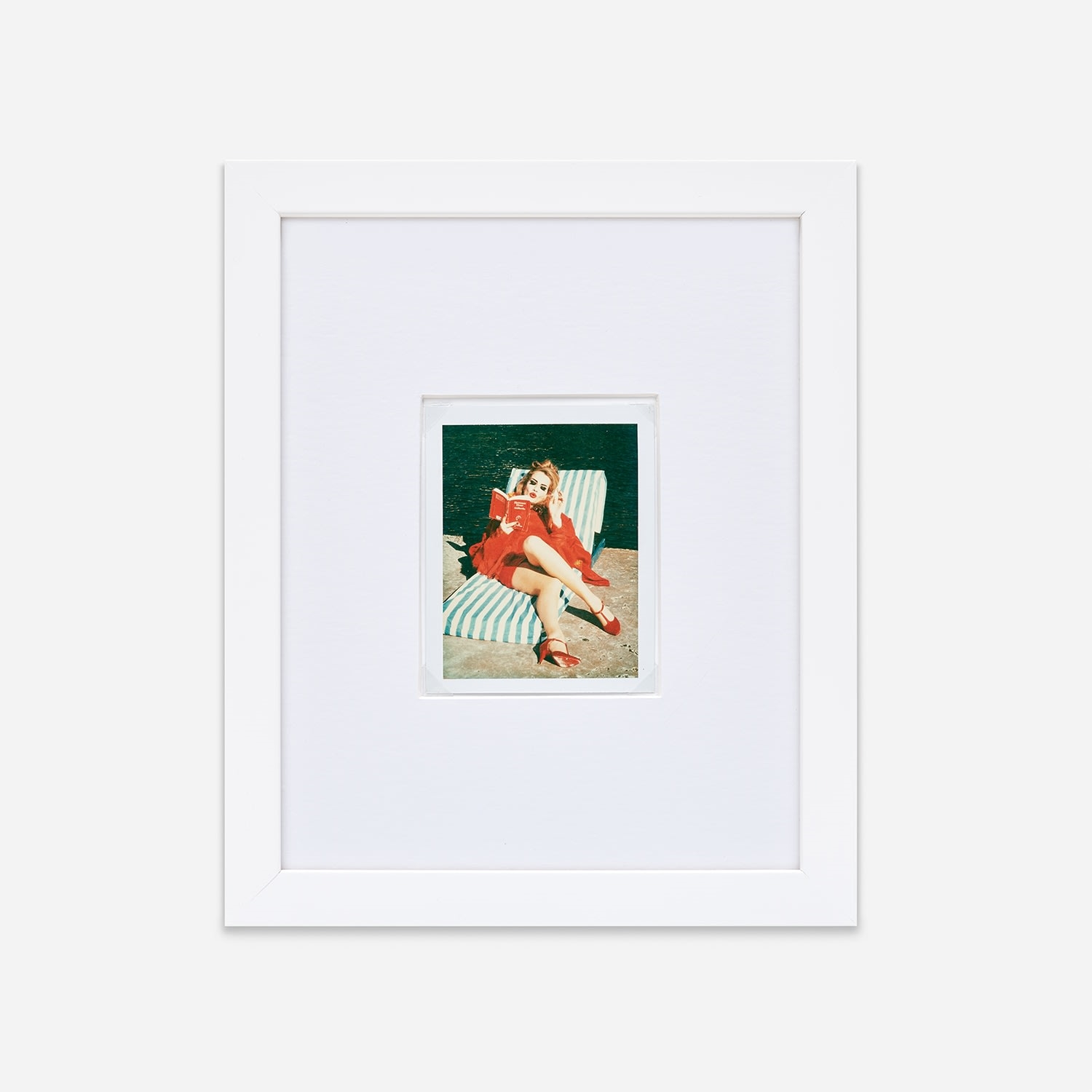 Artwork by Ellen von Unwerth, Lady in Red, Karen Mulder, Cannes, Made of Polaroid Type 100 print